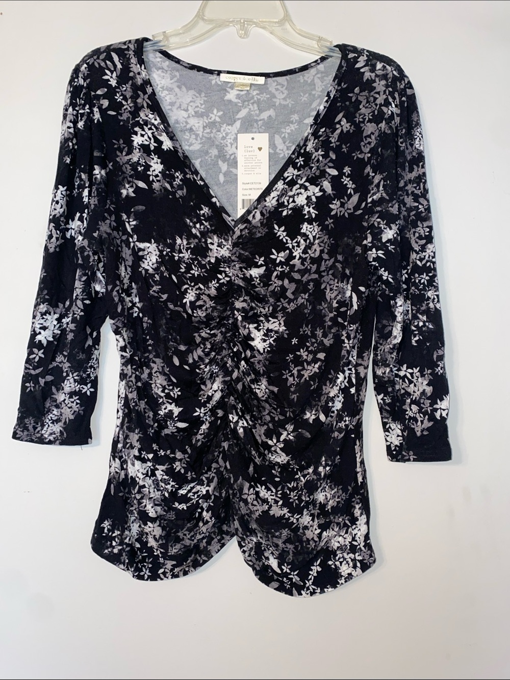 Cooper & Ella Black and White Floral Blouse